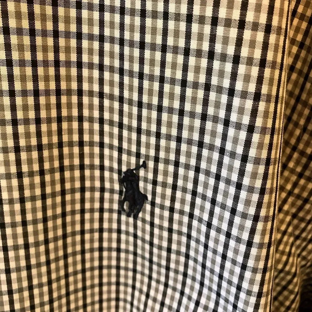 Vintage Polo‎ Ralph Lauren Andrew Checked Dress Shirt Men's 17 34/35 EUC